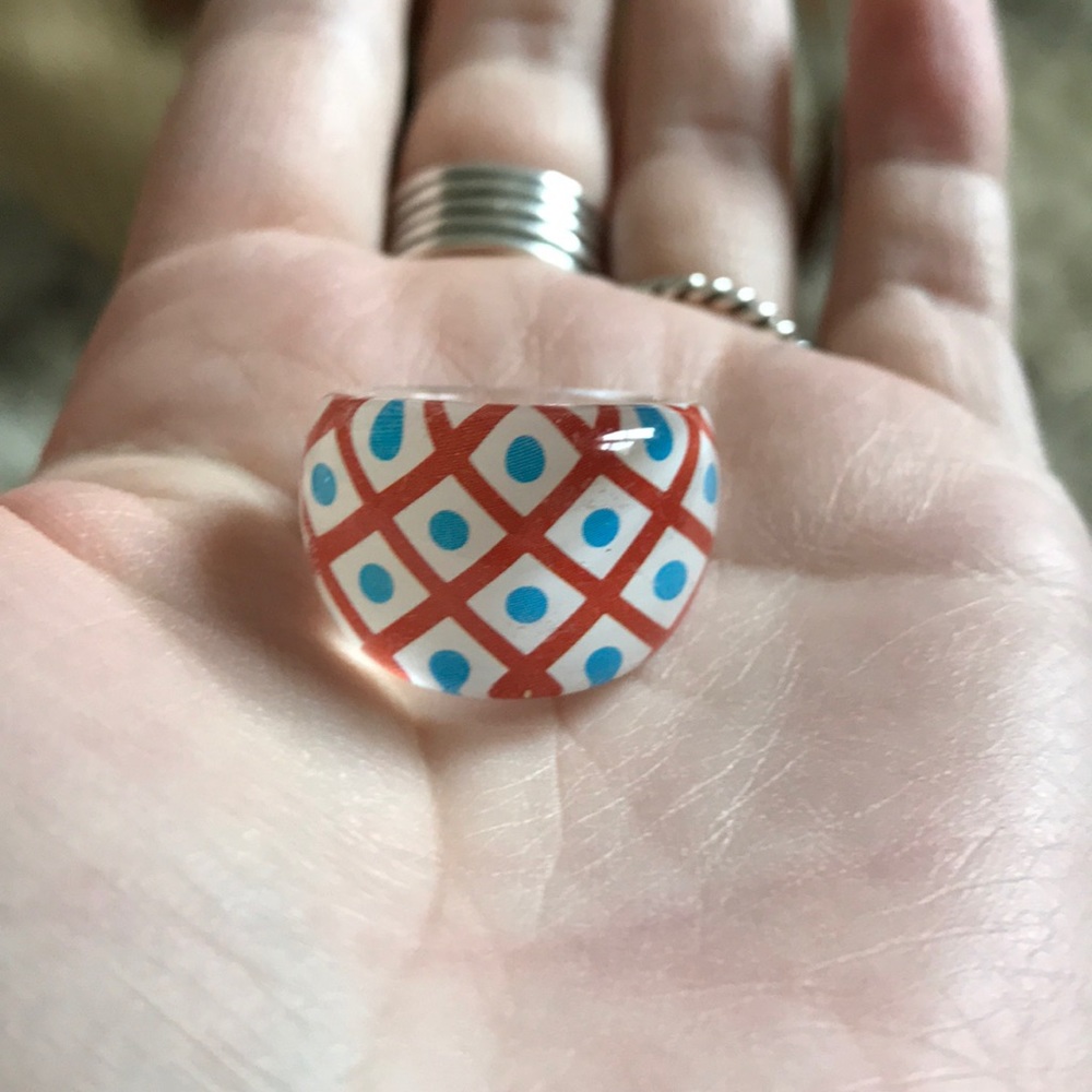 Hand Painted Statement Ring - image 2